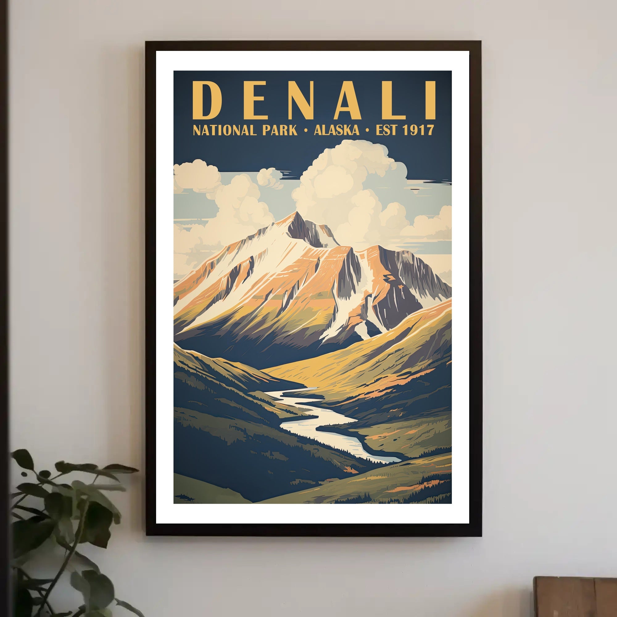 Denali National Park Vintage Poster Travel Wall Art