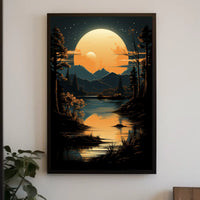 Tranquil Moonlit Landscape Poster