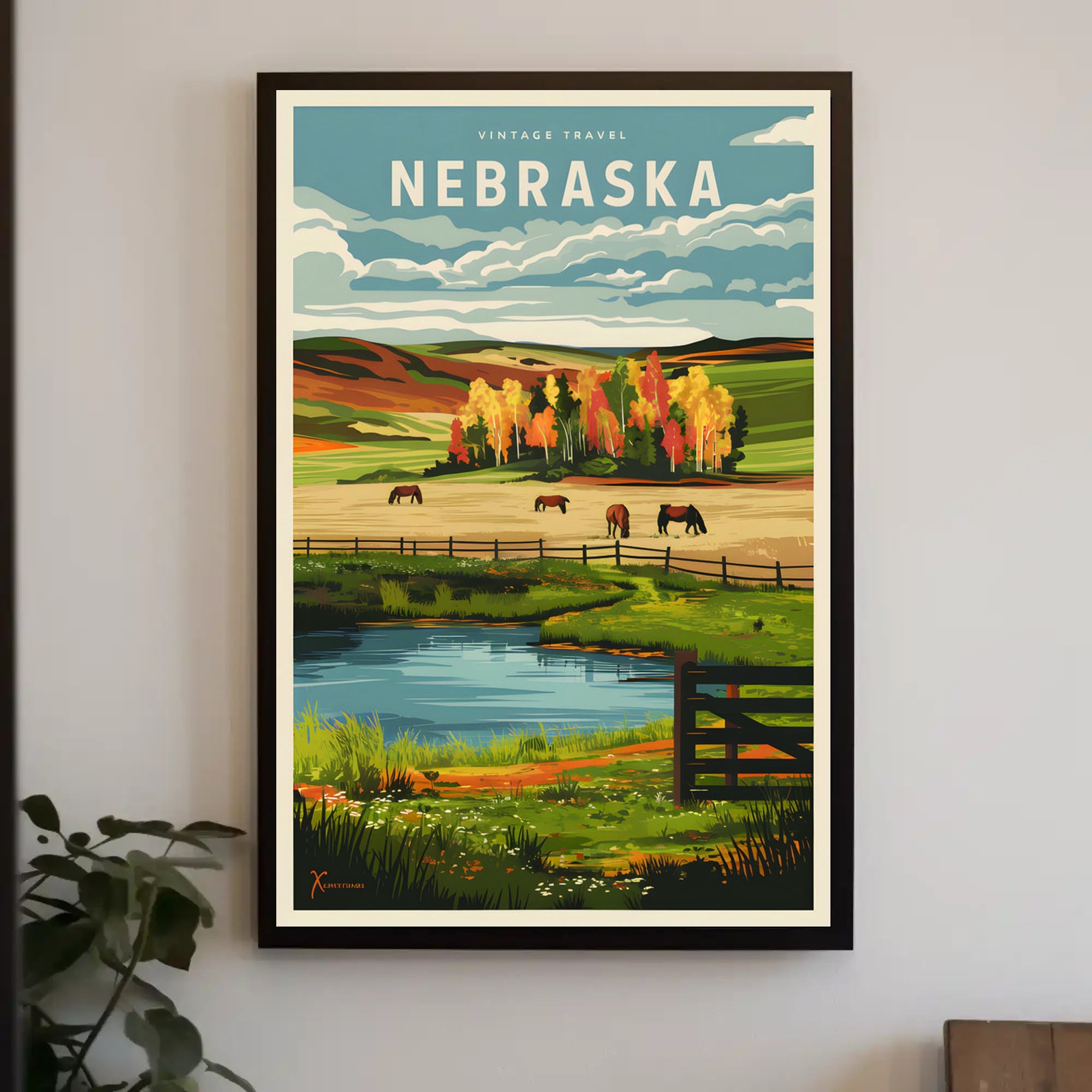 Vintage Nebraska Travel Poster