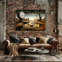 Timeless Surreal Landscape with Clock Artistic Poster