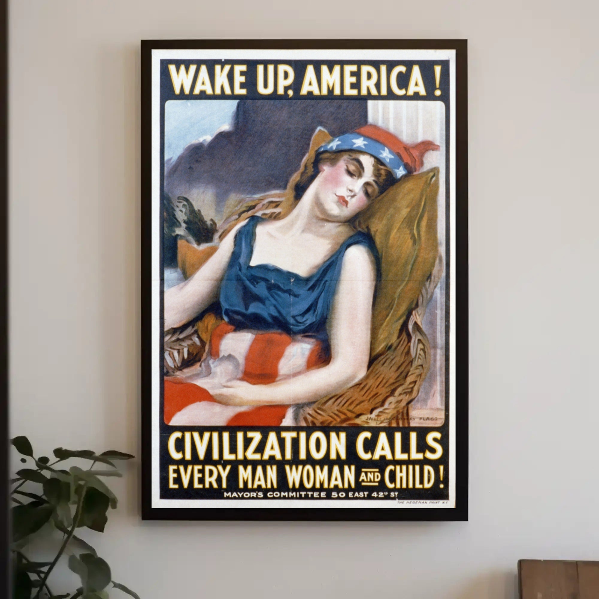 Patriotic WWI Era American Woman Propaganda Poster