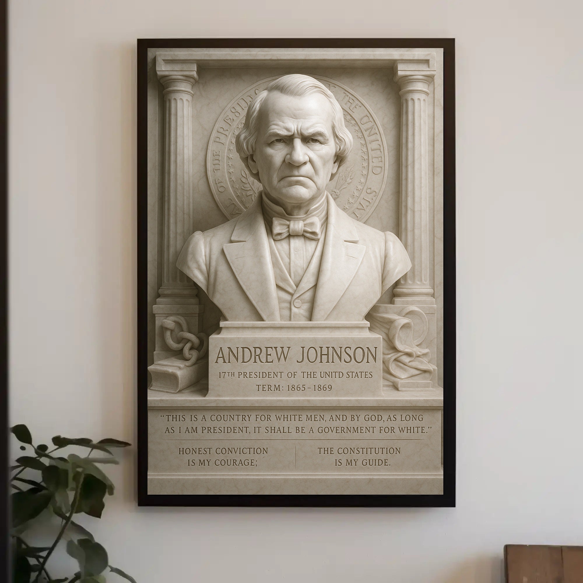 Andrew Johnson Bust Historical or Presidential Poster