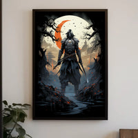 Shadow of the Samurai Poster Under the Eerie Glow Wall Art
