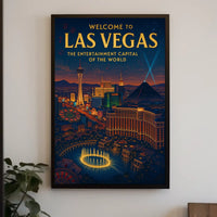 Las Vegas Poster For Home Decor Iconic Skyline Neon Lights