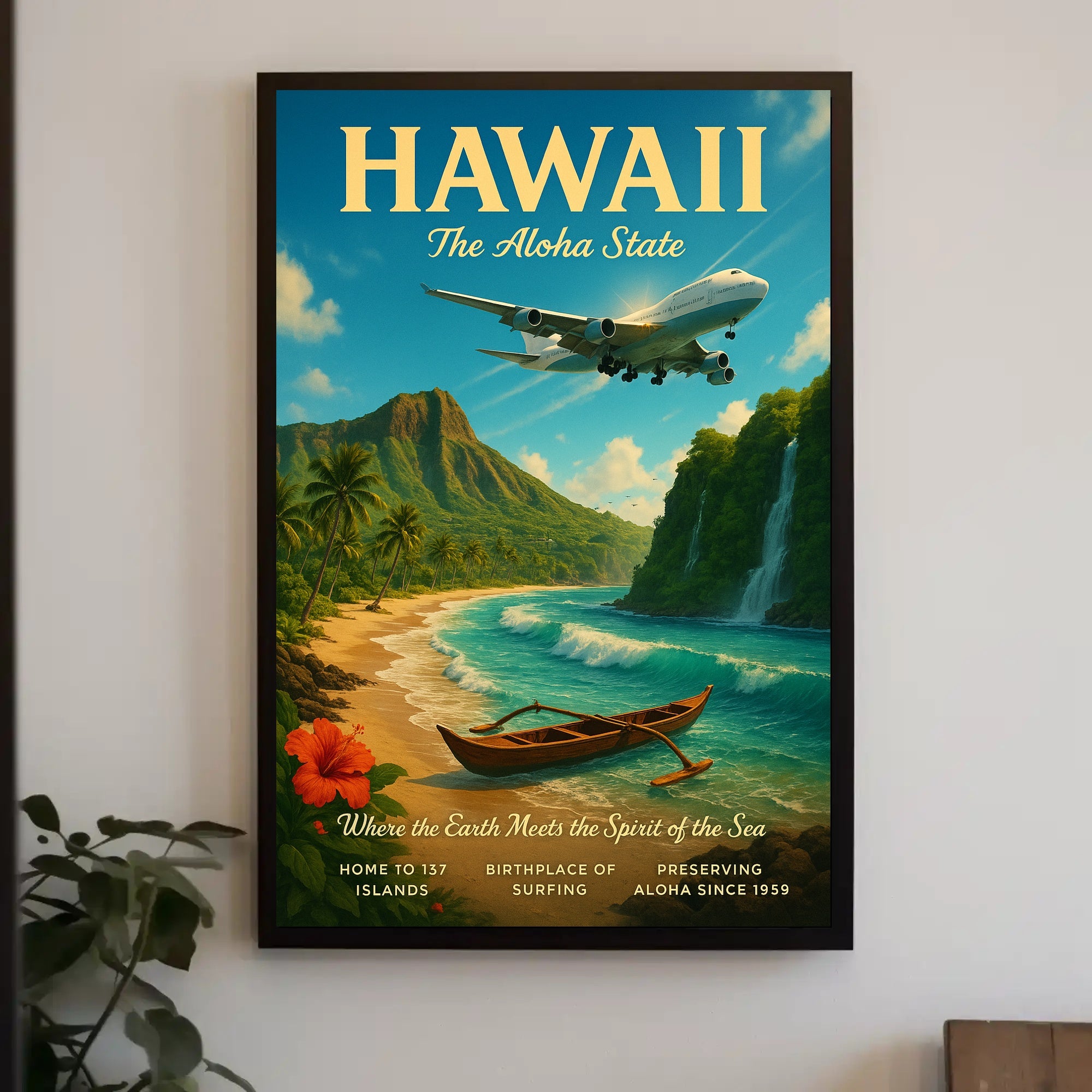 Hawaii Vintage Travel Poster Wall Art Print