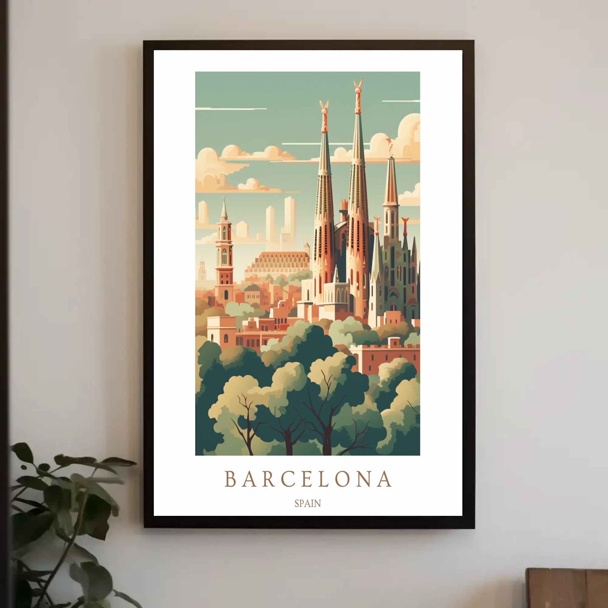 Barcelona Skyline Poster PosterGoat