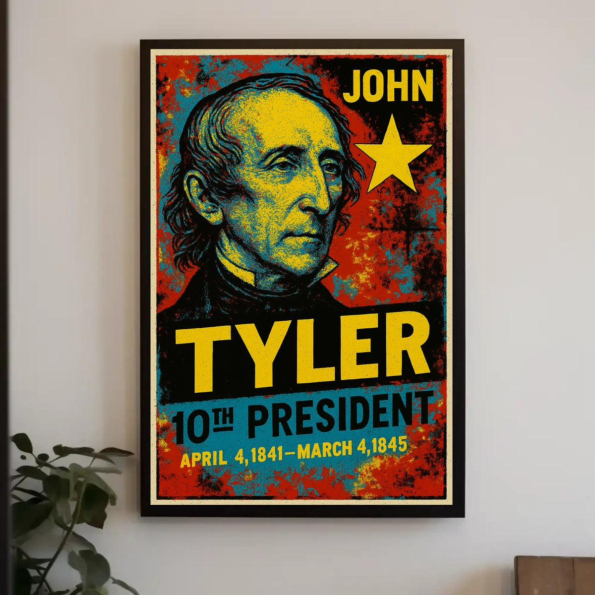 John Tyler 10th President of the United States Graffiti Pop Art Poster