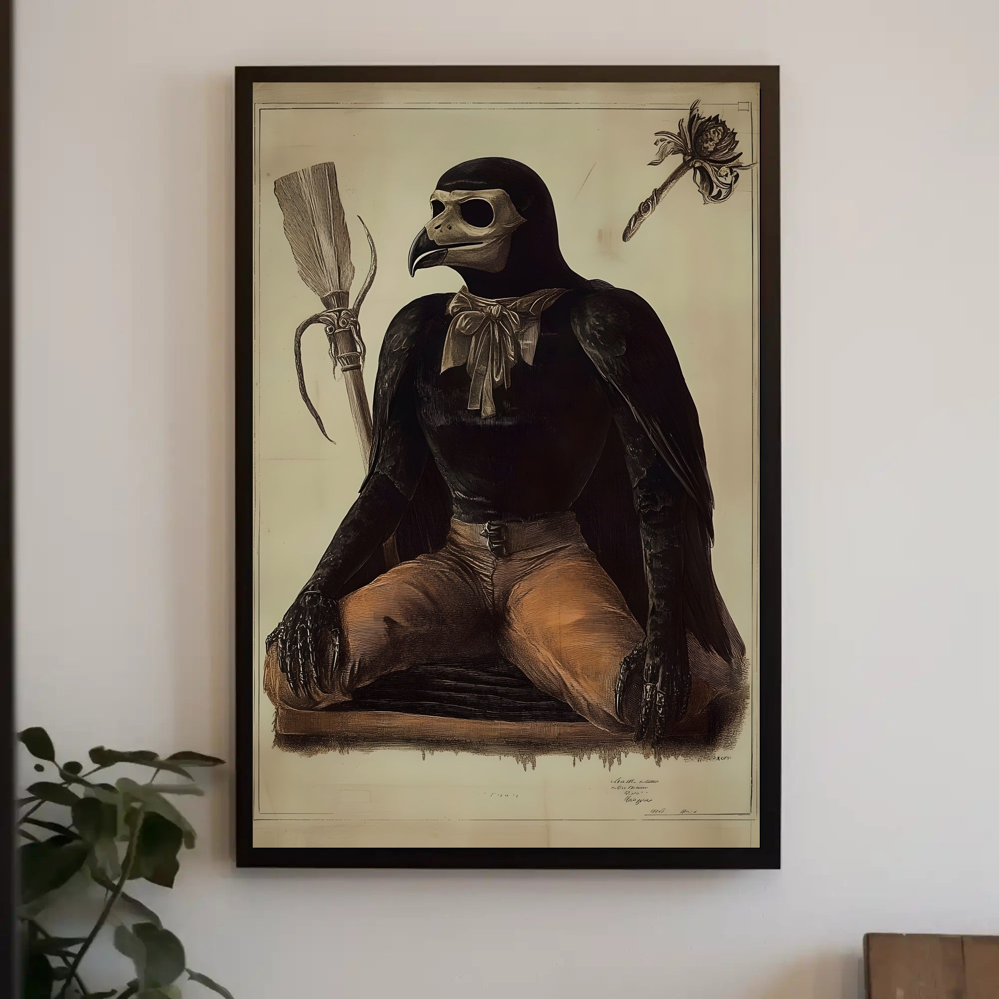 Anthropomorphic Bird Figure in Surrealistic Fantasy Mythology Poster PosterGoat
