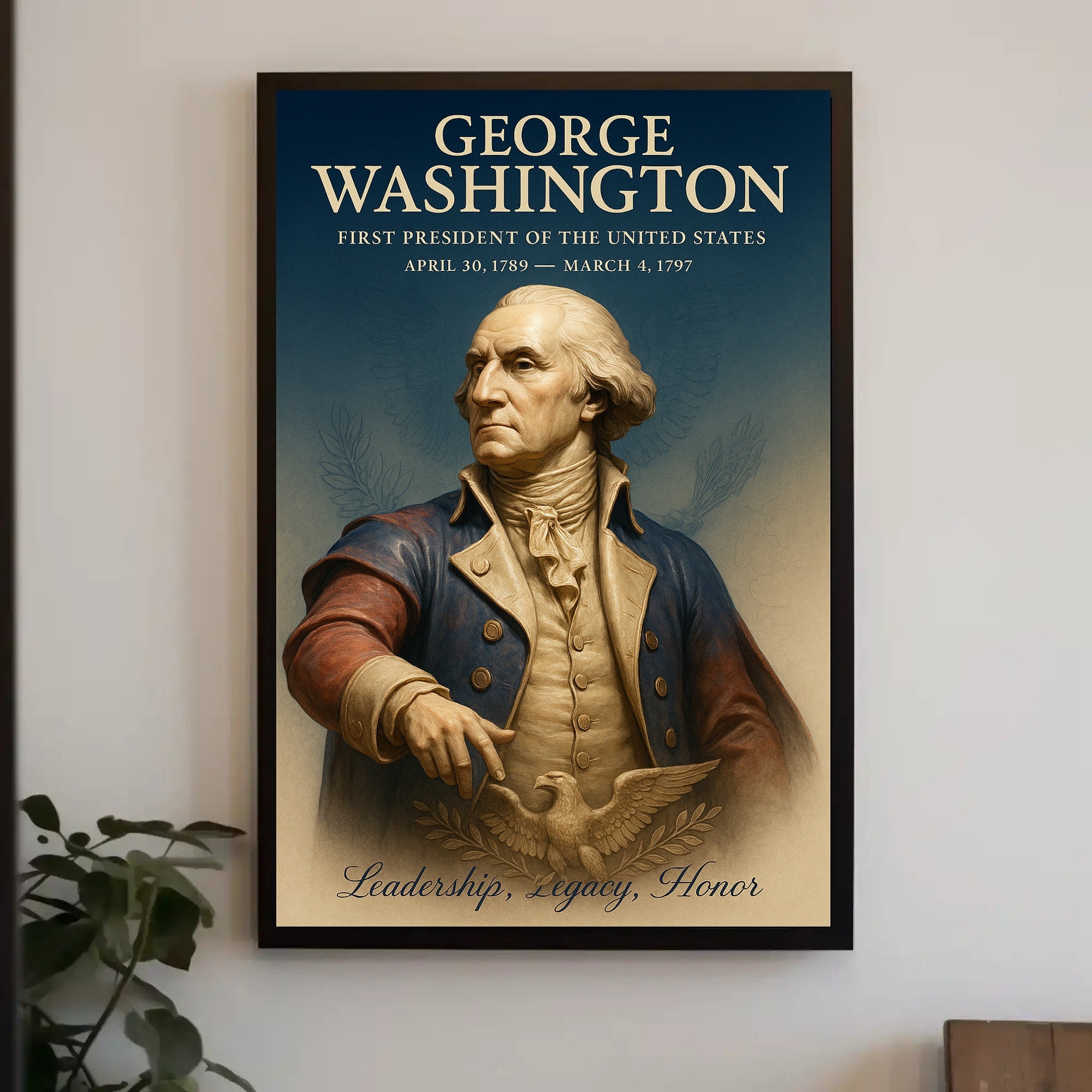 George Washington Portrait Celebrating America's Historical Legacy Poster