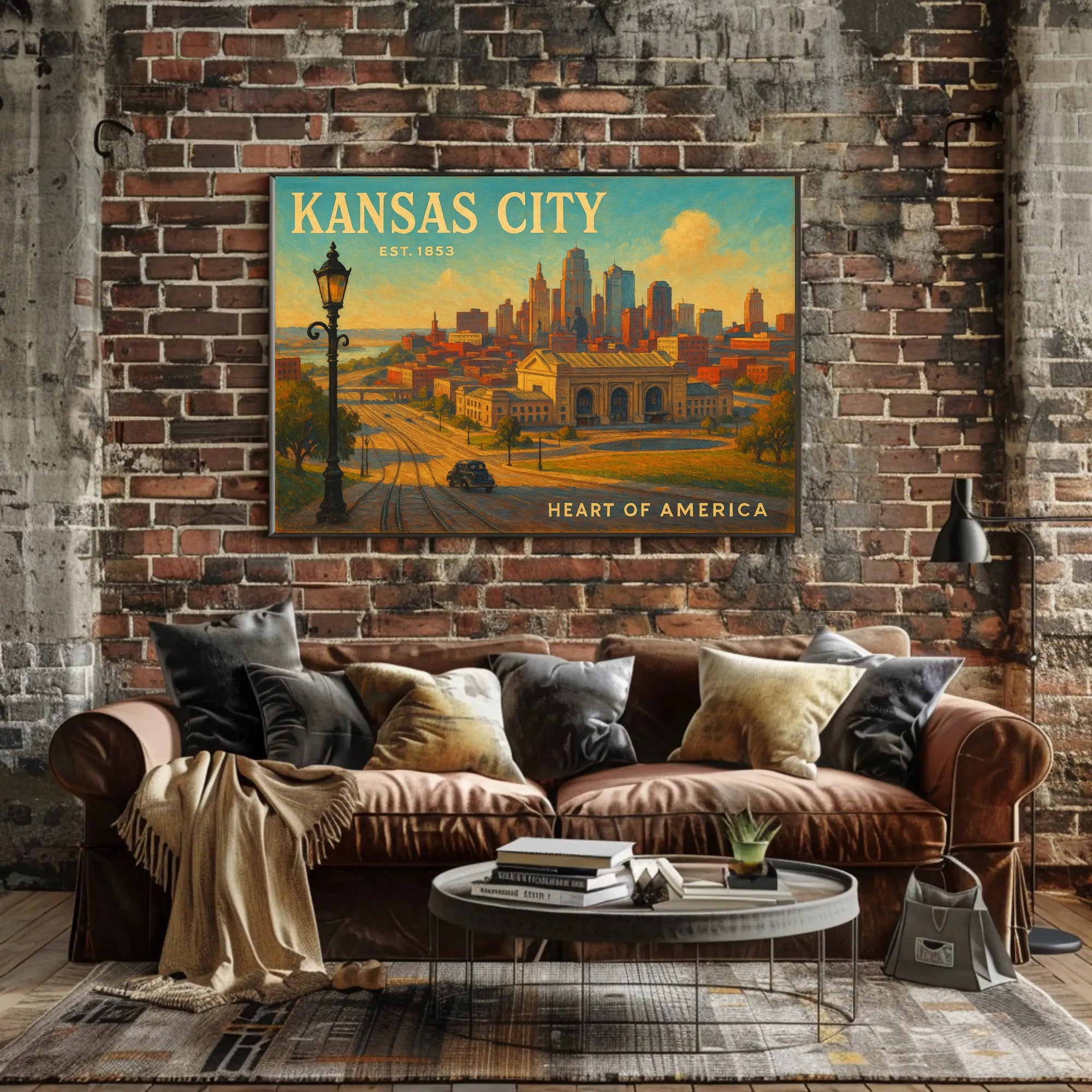 Kansas City Heart of America Travel Poster