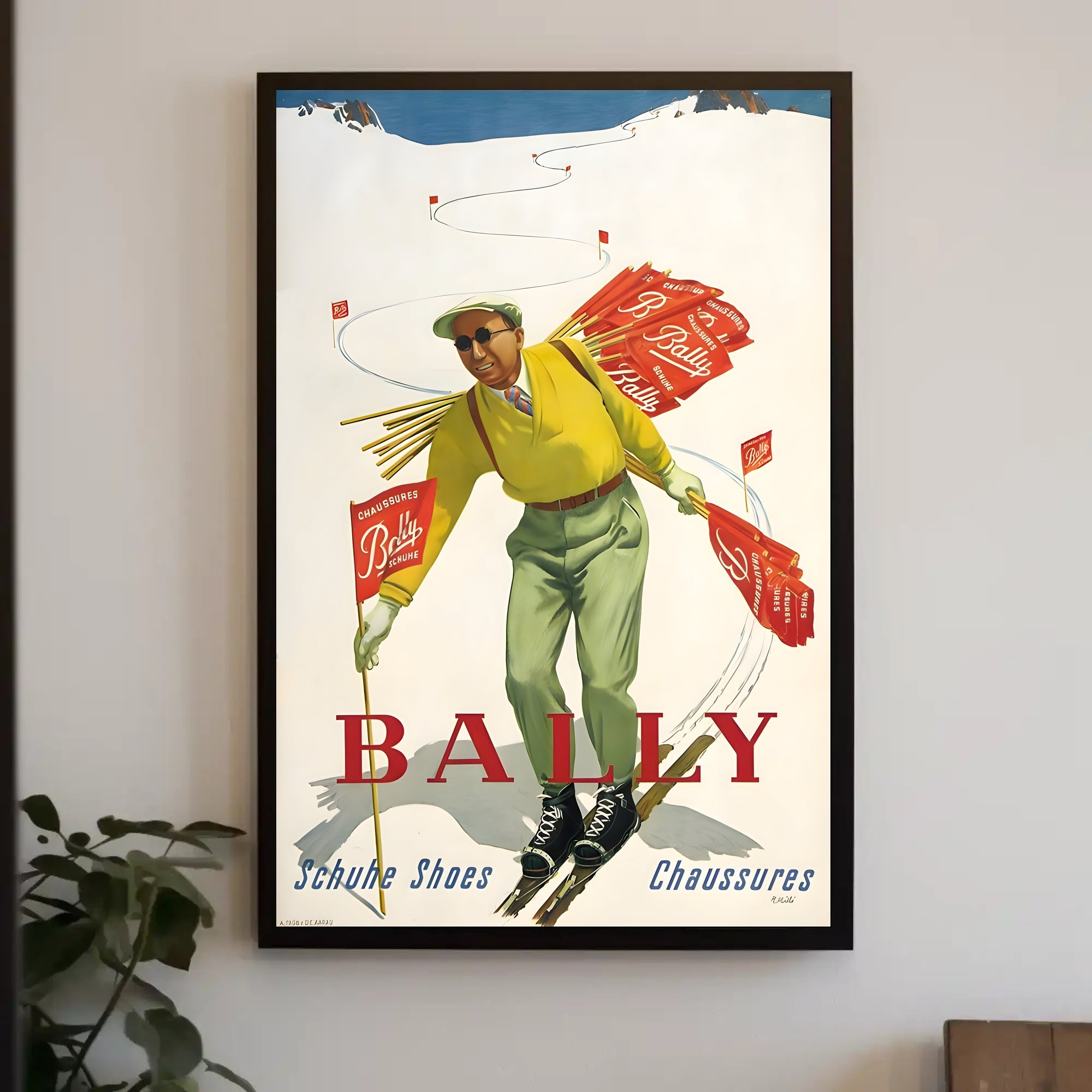Bally Ski Shoes Advertisement Poster PosterGoat