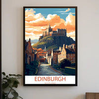 Edinburgh Castle Illustrated Travel Poster