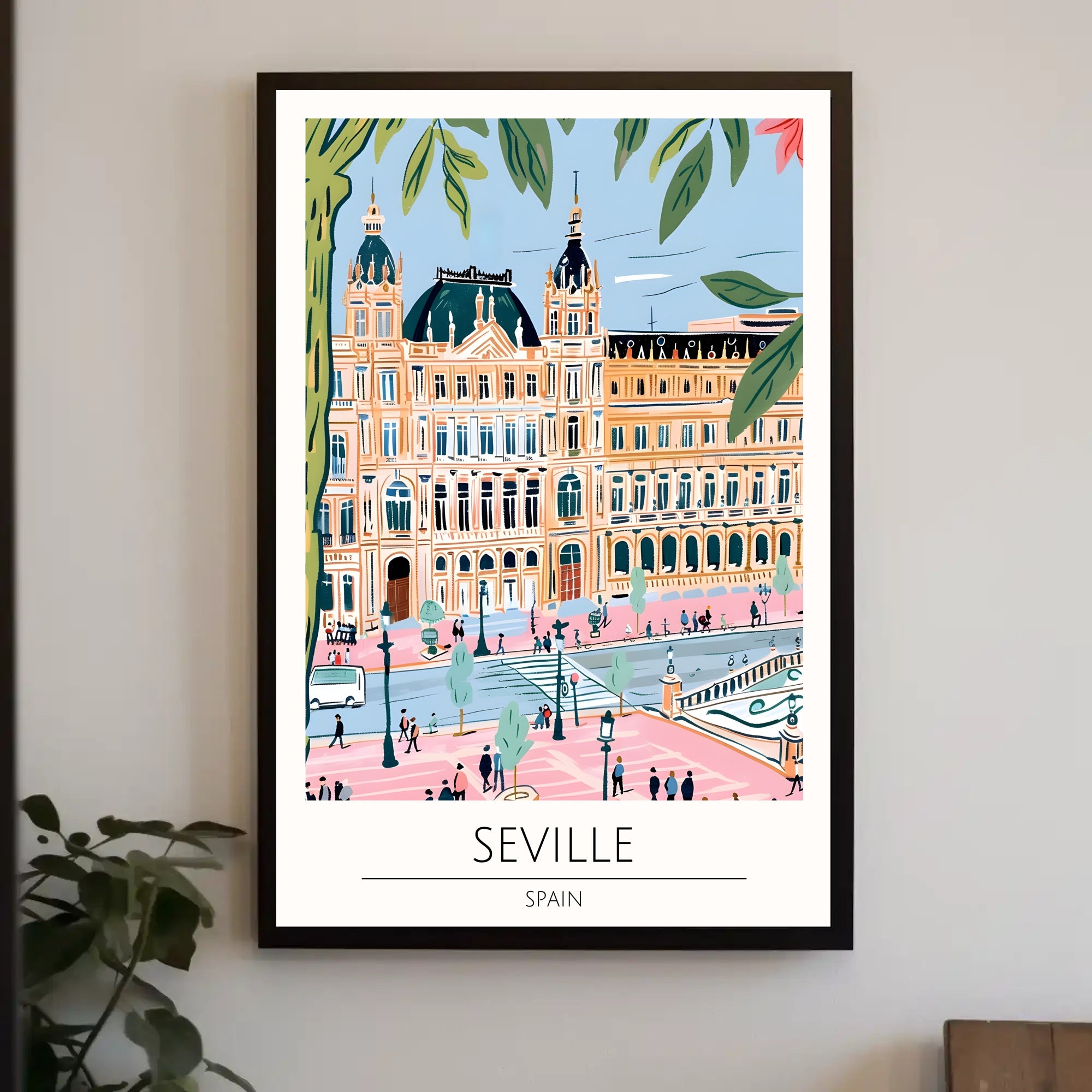Seville Architectural Illustration Poster PosterGoat