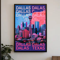Vibrant Dallas Skyline Poster