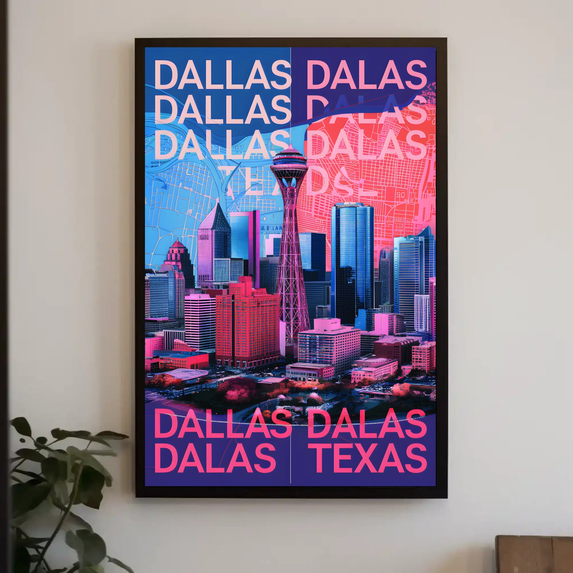 Vibrant Dallas Skyline Poster