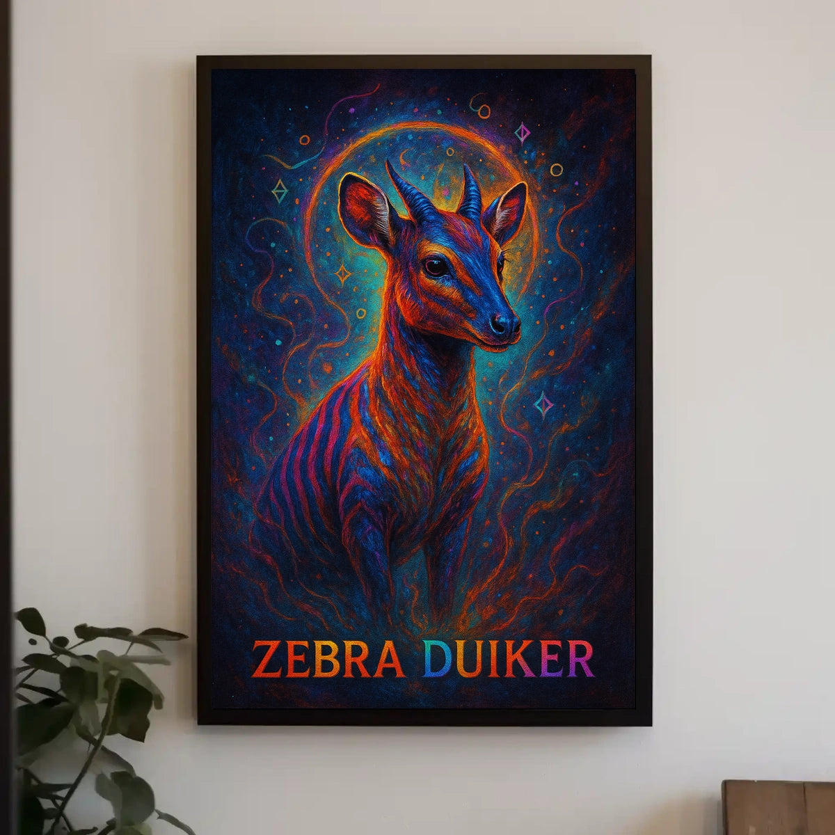 Zebra Duiker Mystical Wildlife Art Poster