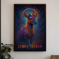 Zebra Duiker Mystical Wildlife Art Poster