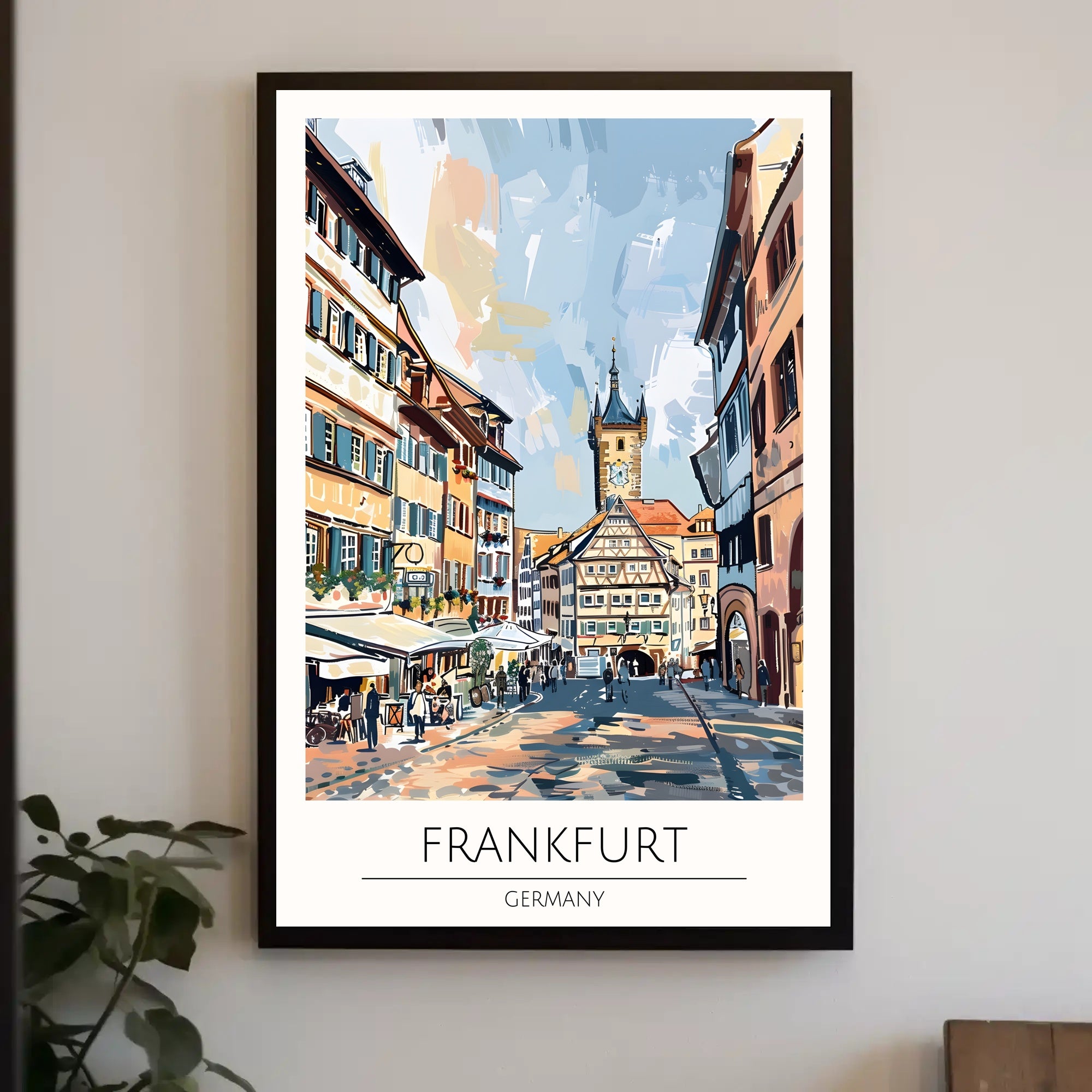 Scenic Frankfurt Street Poster PosterGoat