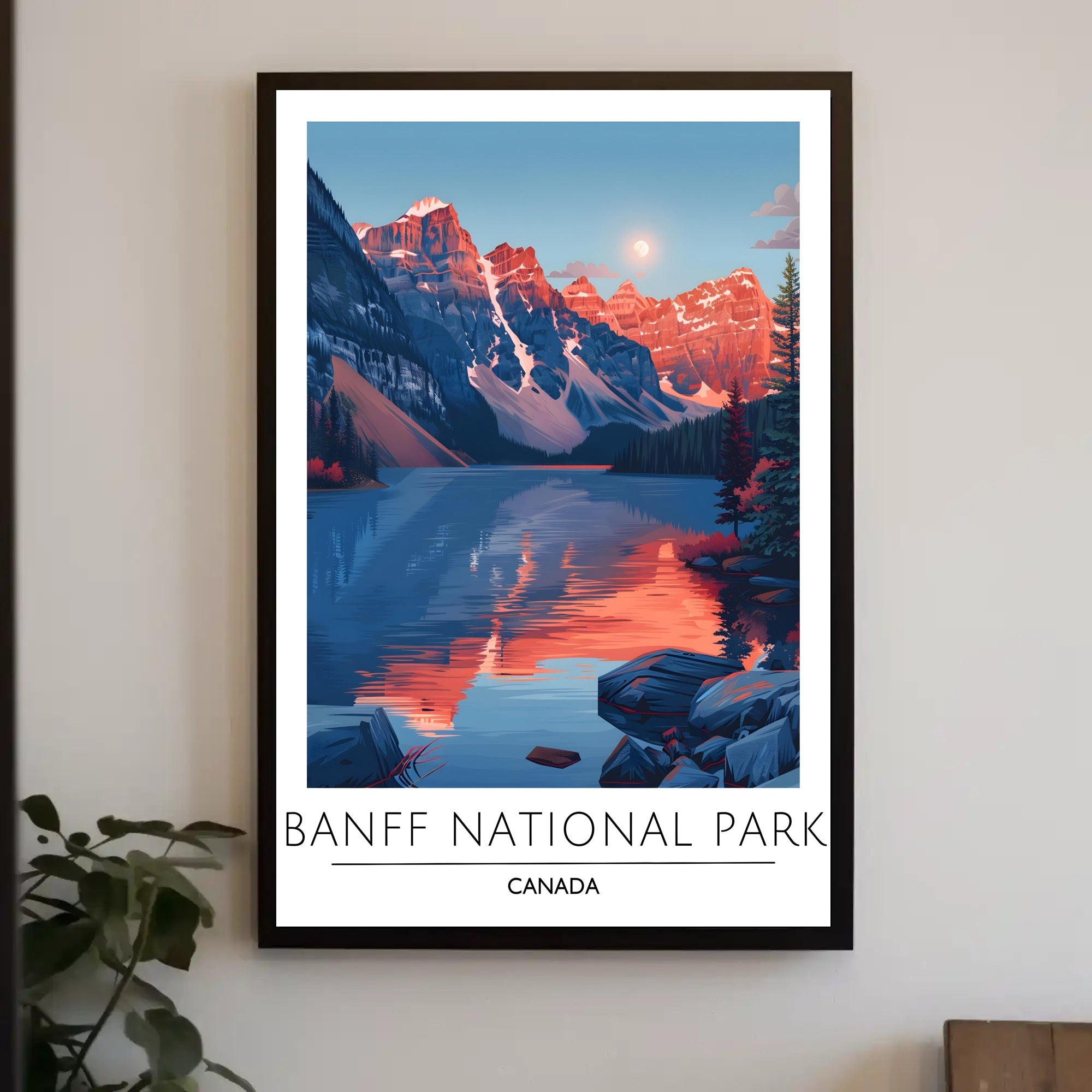 Banff National Park Reflection Travel Poster
