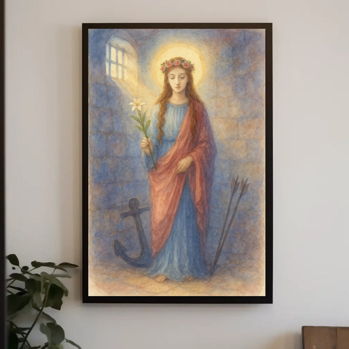 St. Philomena Watercolor Sacred Art Print Poster