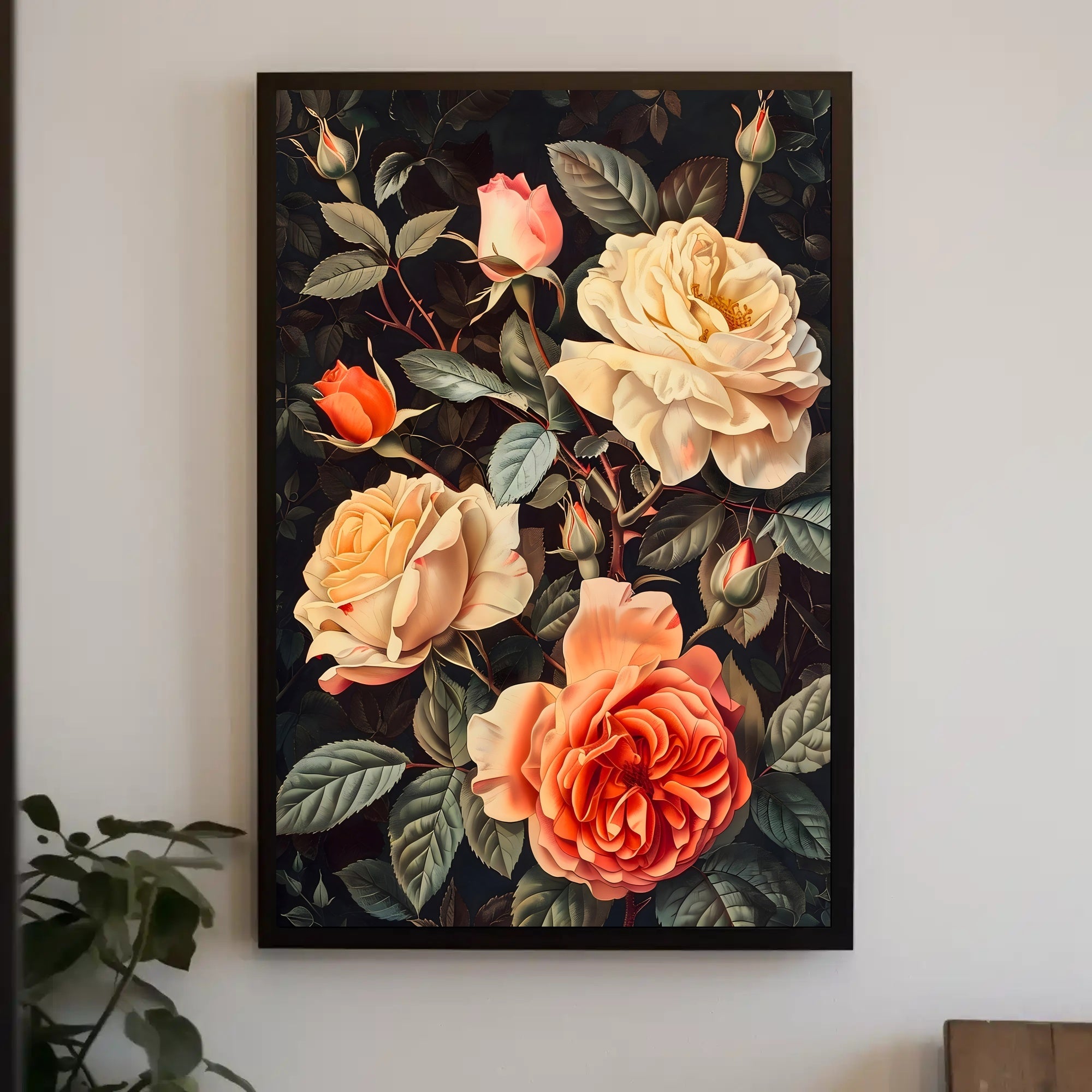 Elegant Floral Arrangement Botanical Art Print - Artistic Poster