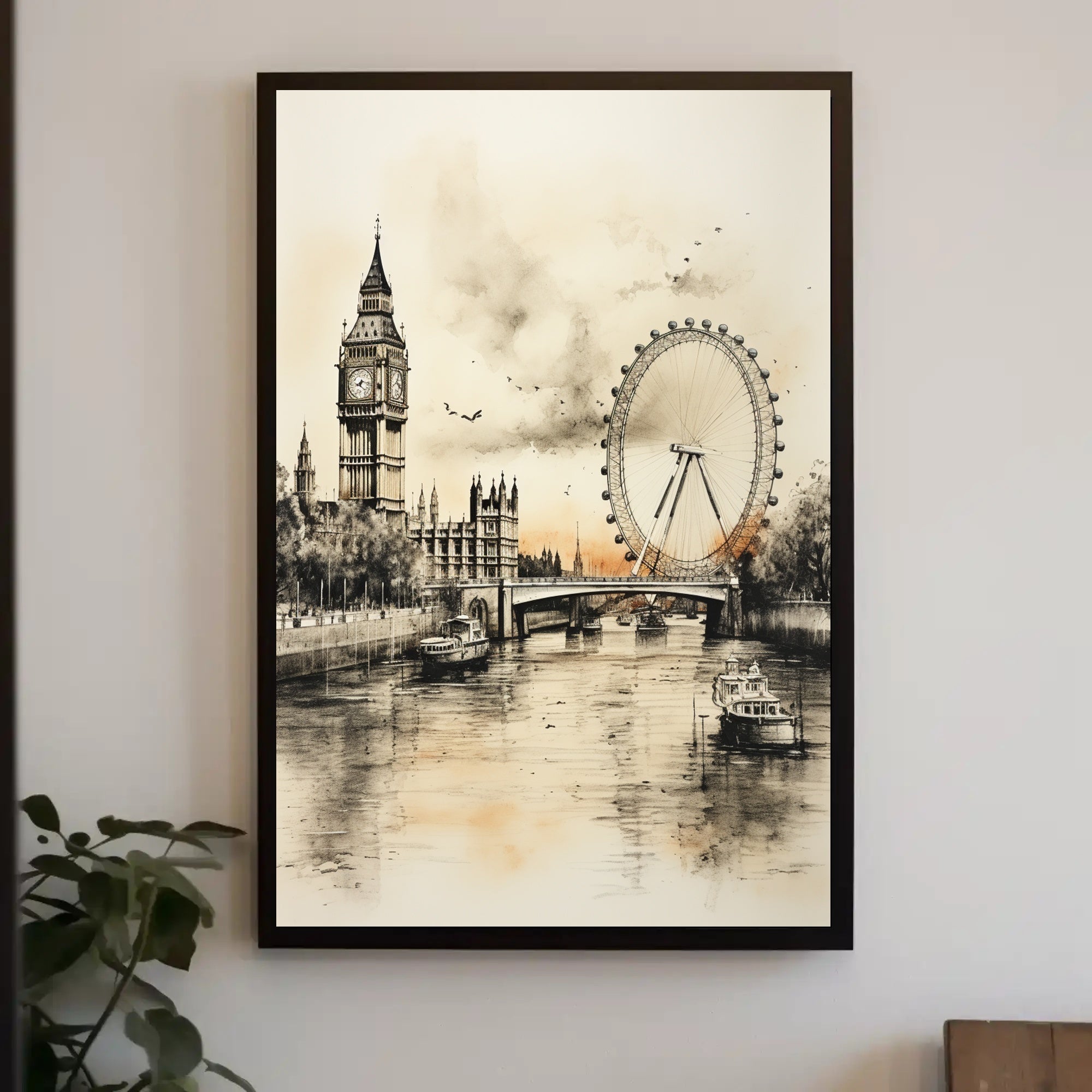 London Landmarks In Watercolor Poster