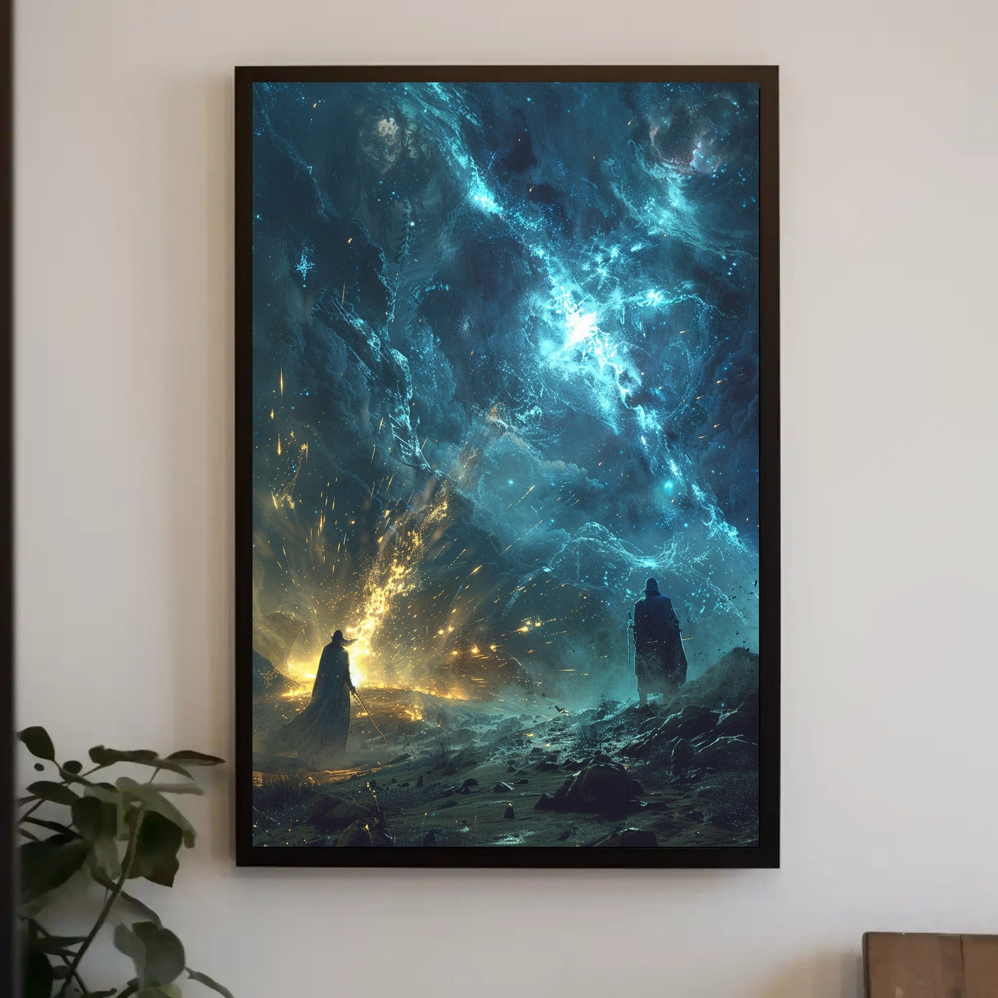 Mystical Cosmic Confrontation Fantasy or Mythology Poster PosterGoat