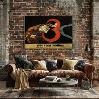 Propaganda Poster Depicting WWII Struggle Poster