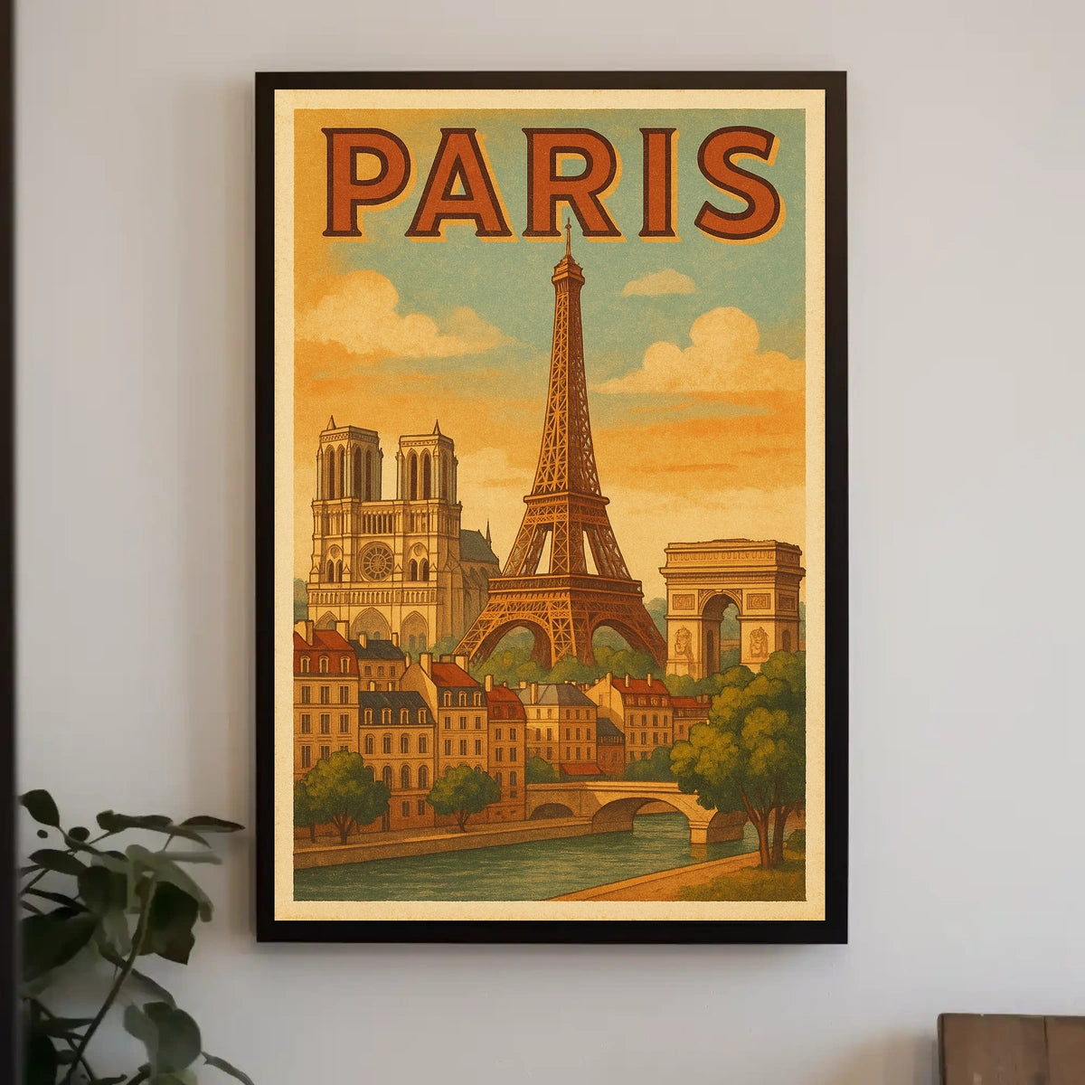 Paris Landmarks Poster