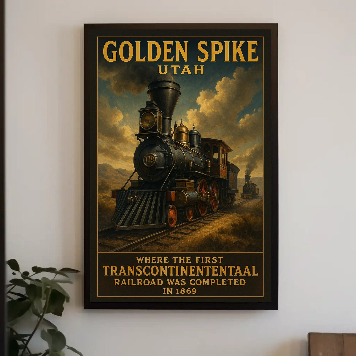 Golden Spike Transcontinental Railroad Poster