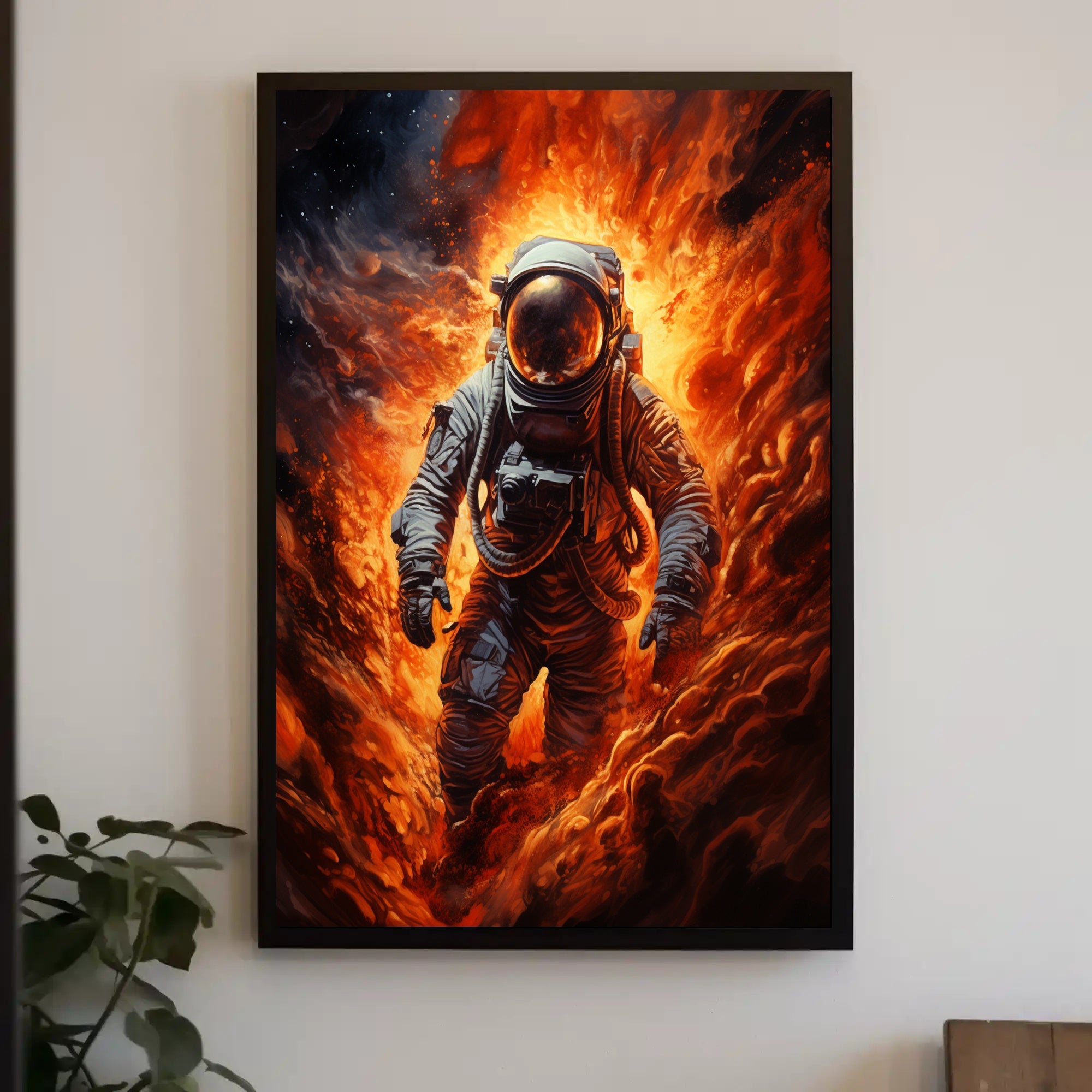 Astronaut In Flames Poster PosterGoat
