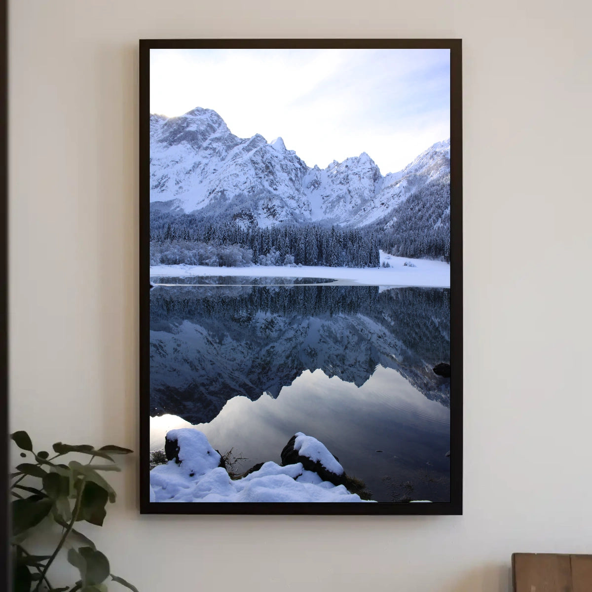 Serene Winter Lake Scene in National Park Poster