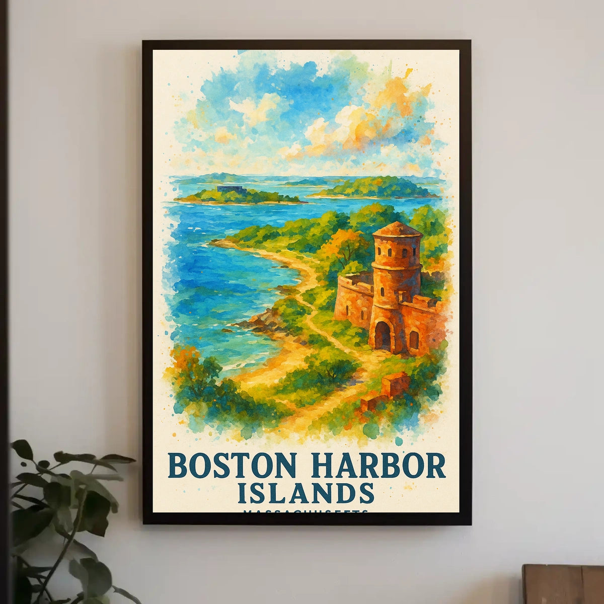 Boston Harbor Islands Vintage Travel Poster Art