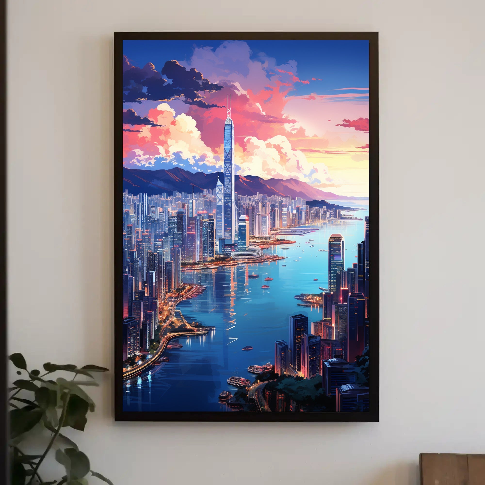 Cityscape At Sunset Poster