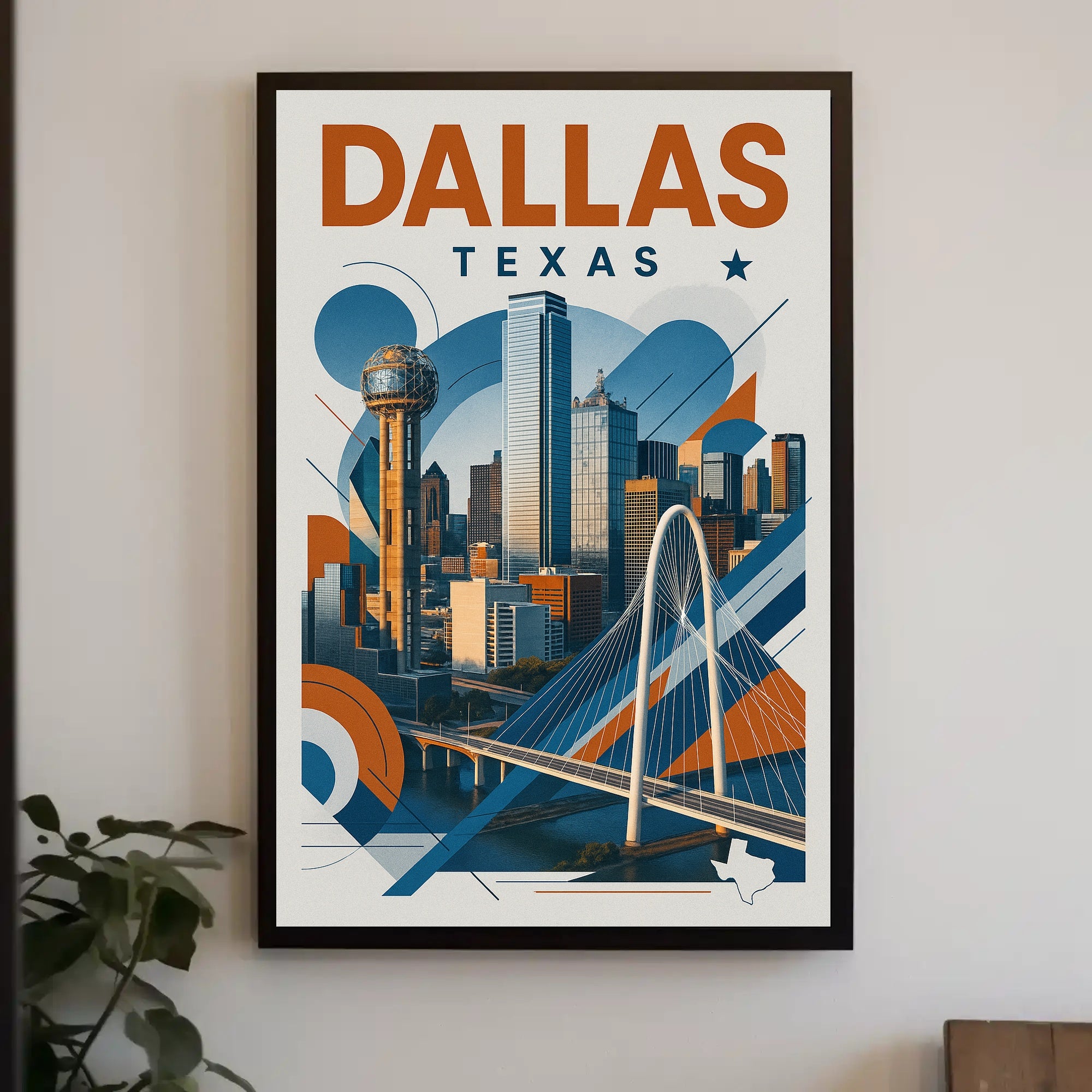 Dallas Skyline Modern Art Poster - Urban or Cityscape Poster PosterGoat