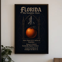Florida Sunshine State Vintage Travel Art Poster