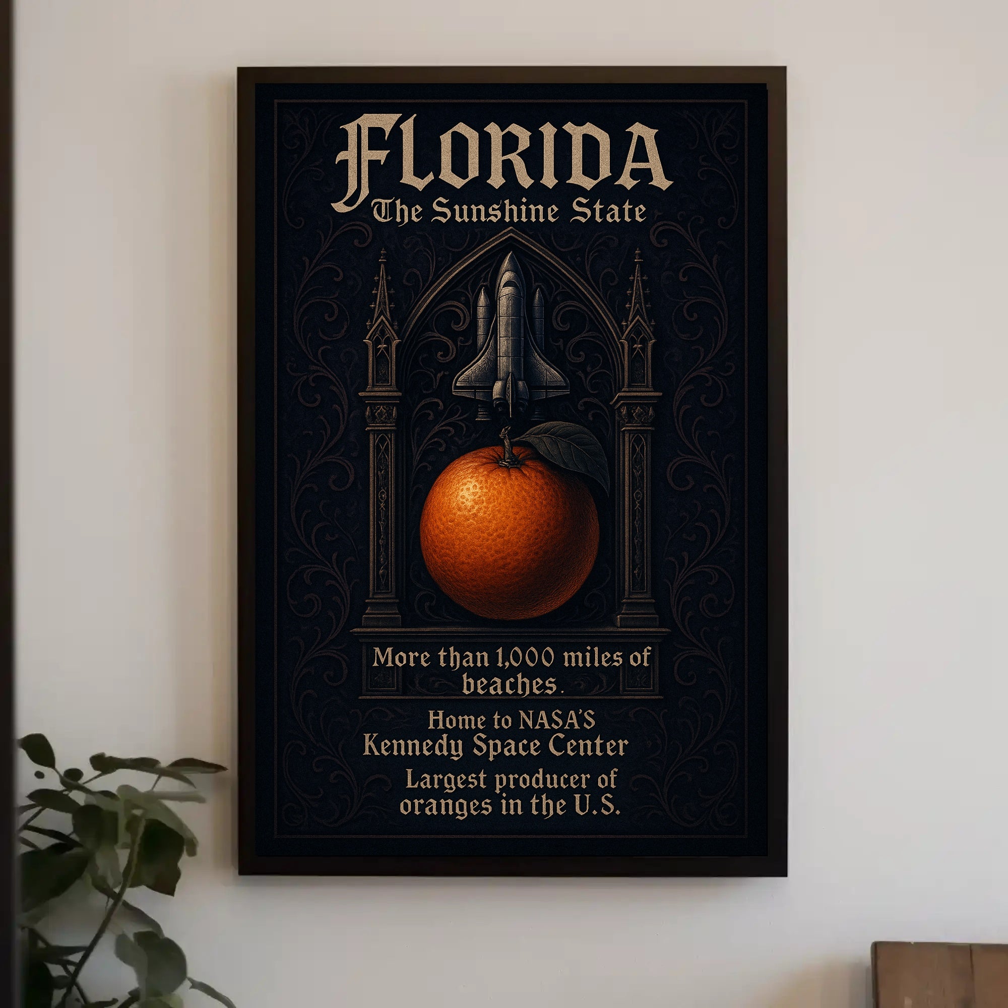 Florida Sunshine State Vintage Travel Art Poster