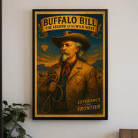 Buffalo Bill Wild West Legend Poster Vintage Wall Art