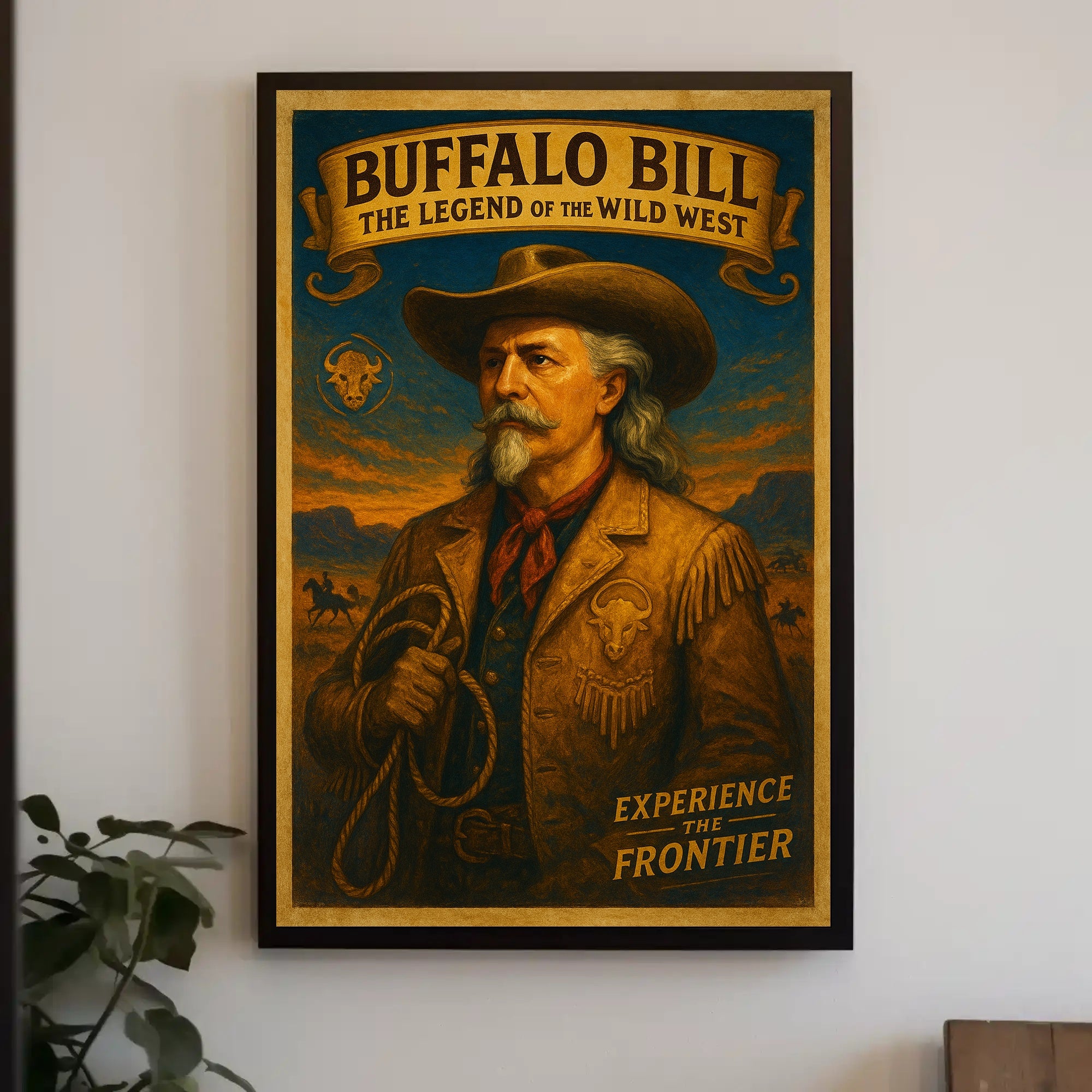 Buffalo Bill Wild West Legend Poster Vintage Wall Art