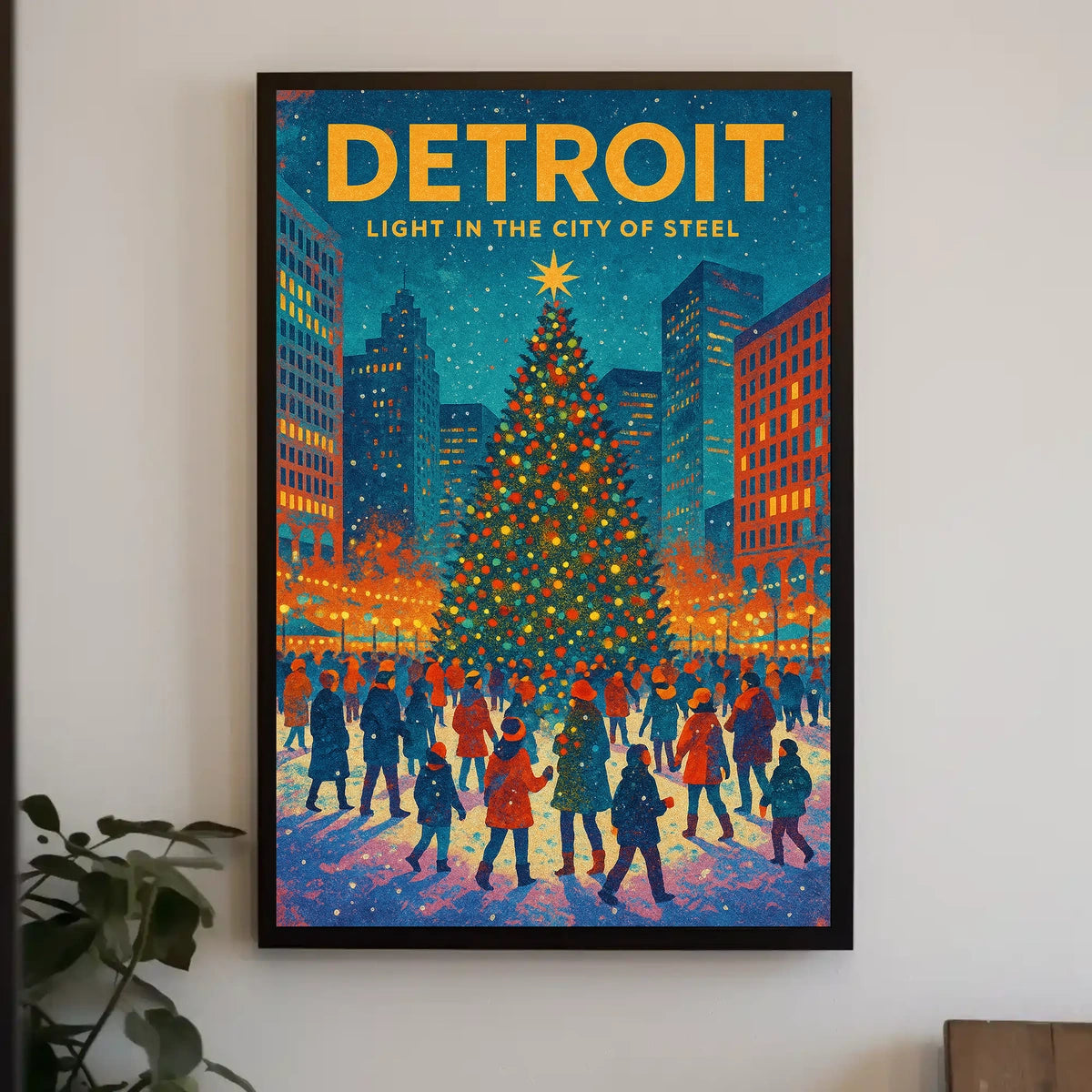 Detroit Light In The City Of Steel Poster