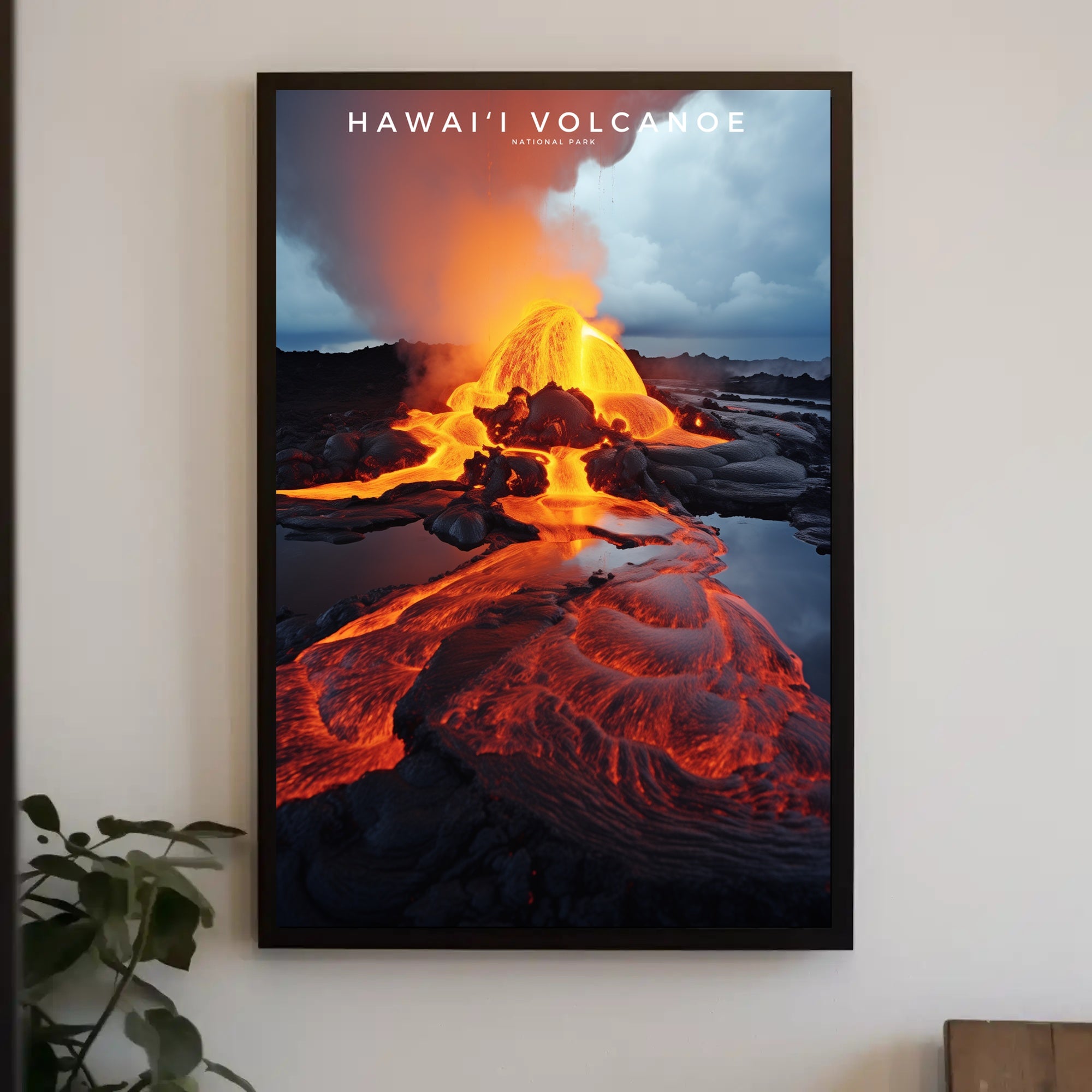 Hawaii Volcano Eruption Poster Travel Wall Art