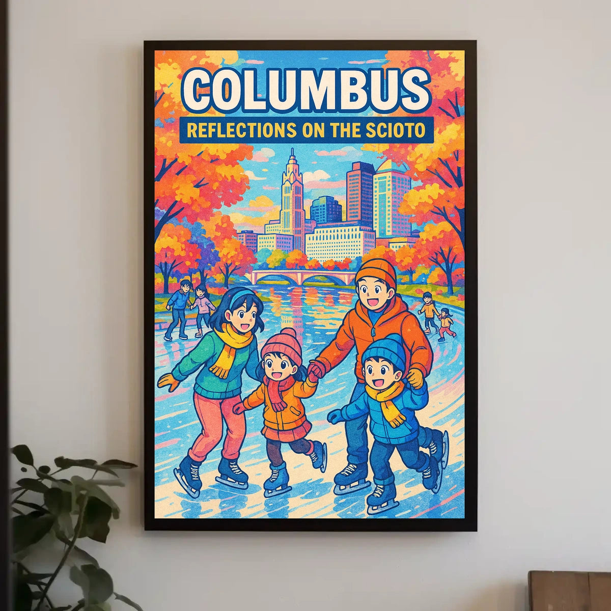 Columbus Reflections on the Scioto Poster
