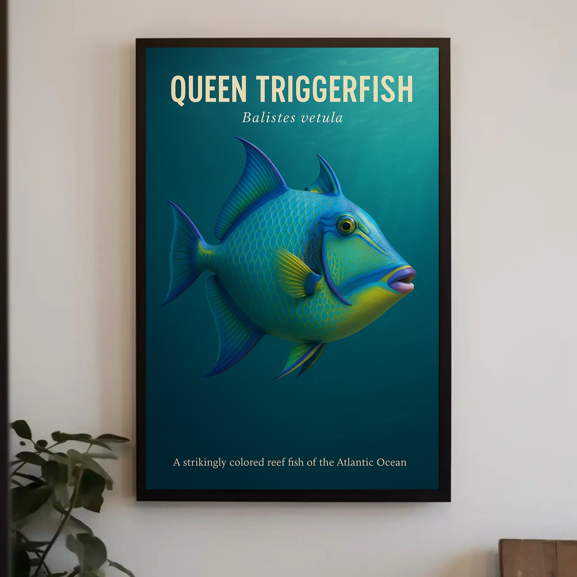 Queen Triggerfish Marine Life Educational Poster PosterGoat
