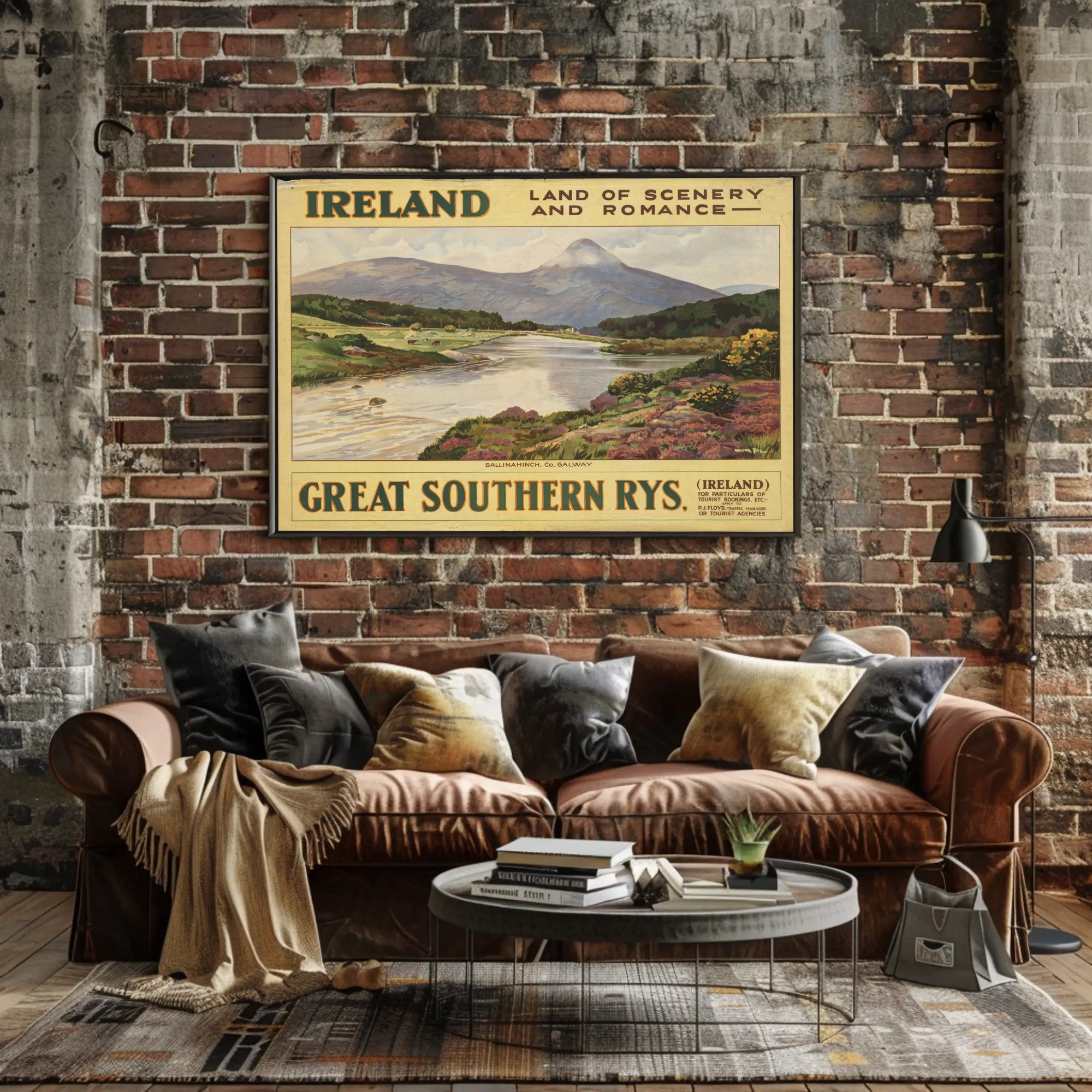 Vintage Ireland Poster: Serene River Scene PosterGoat