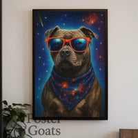Stylish Cosmic Pup Space or Astronomy Poster