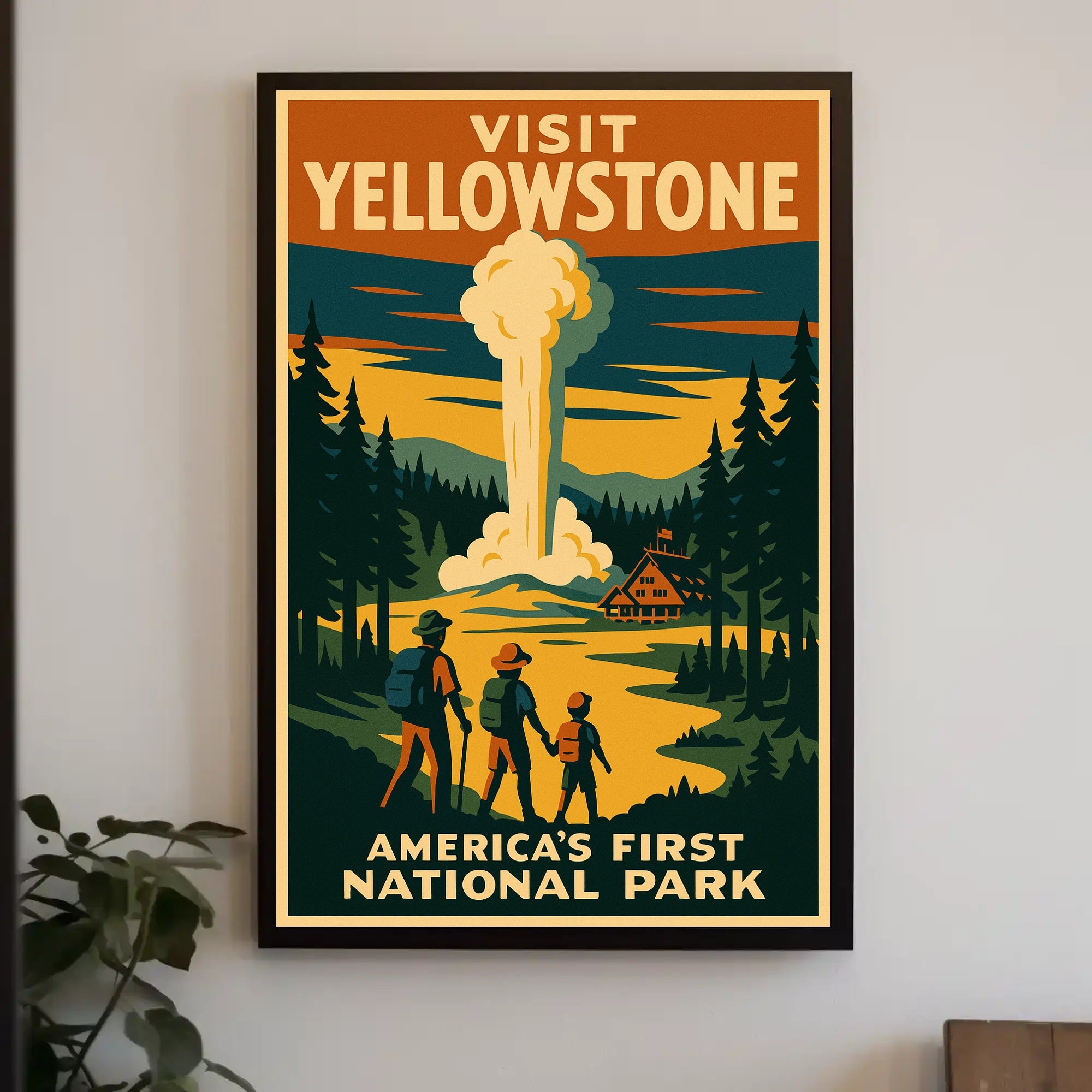 Visit Yellowstone Americas First National Park Poster PosterGoat