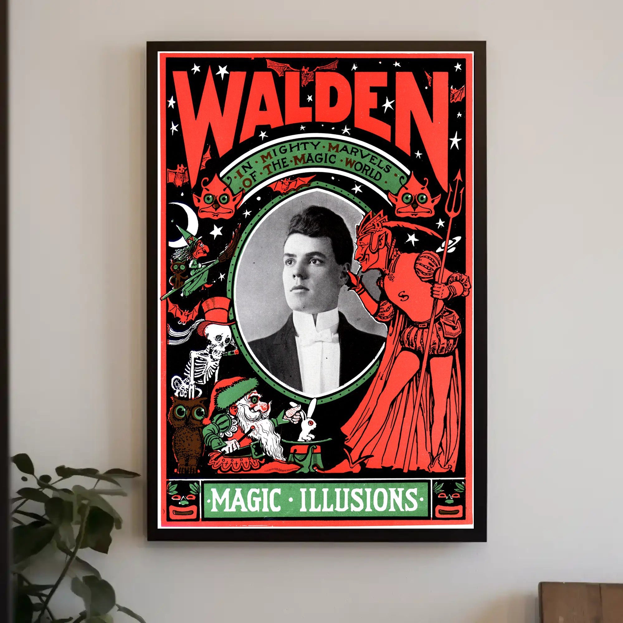 Vintage Magician Illusion Poster: Mystical and Theatrical Art