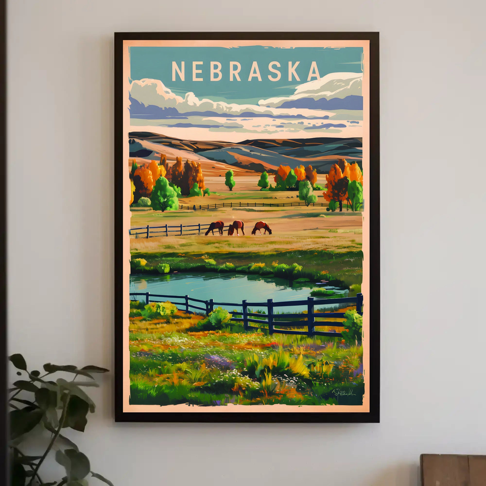 Scenic Nebraska Landscape Poster