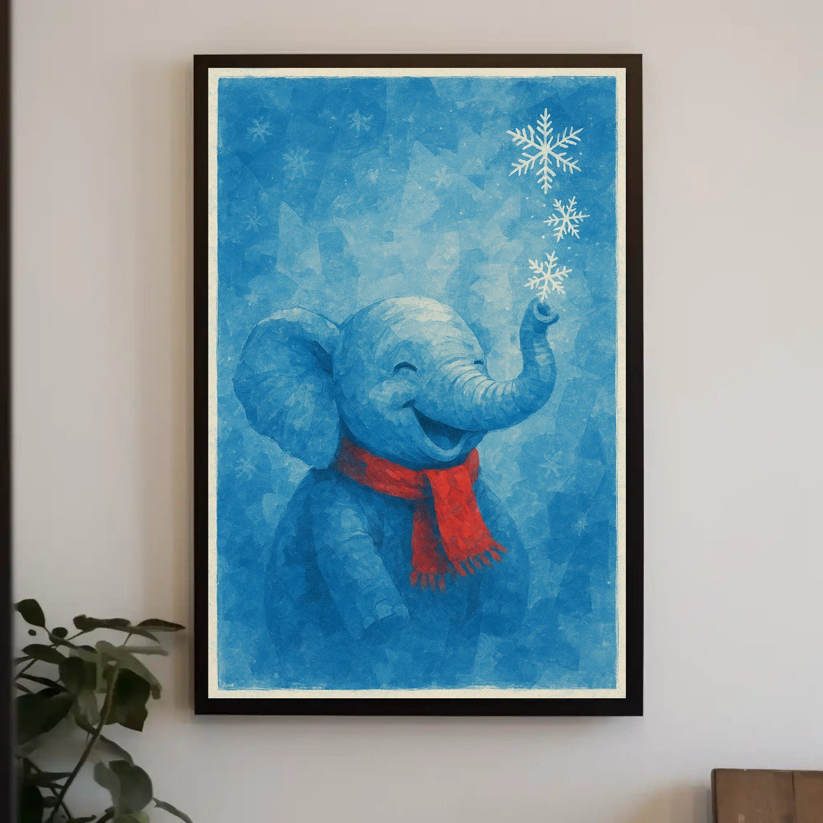 Winter Joy with Elephant Poster