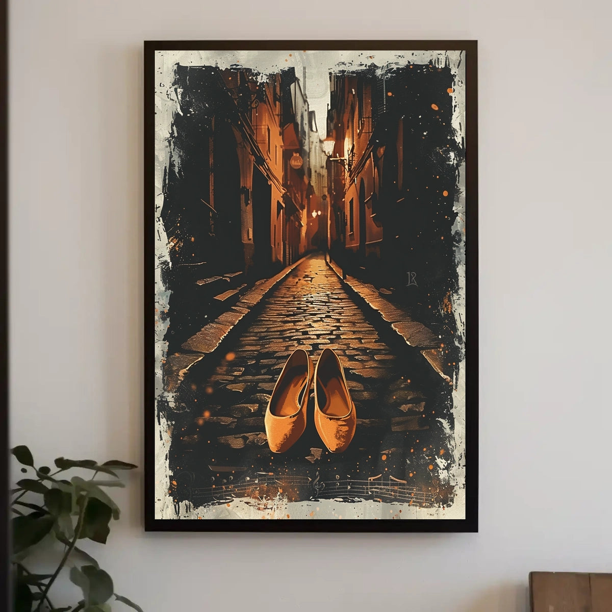 Serene European Street Ballet Flats Art Poster